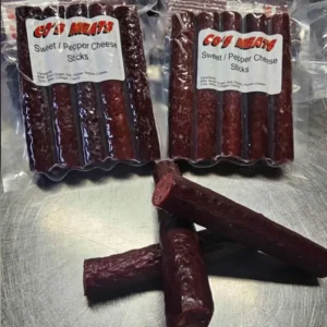 Hickory Smoked Sweet & Pepper Cheese Beef Sticks (8oz)